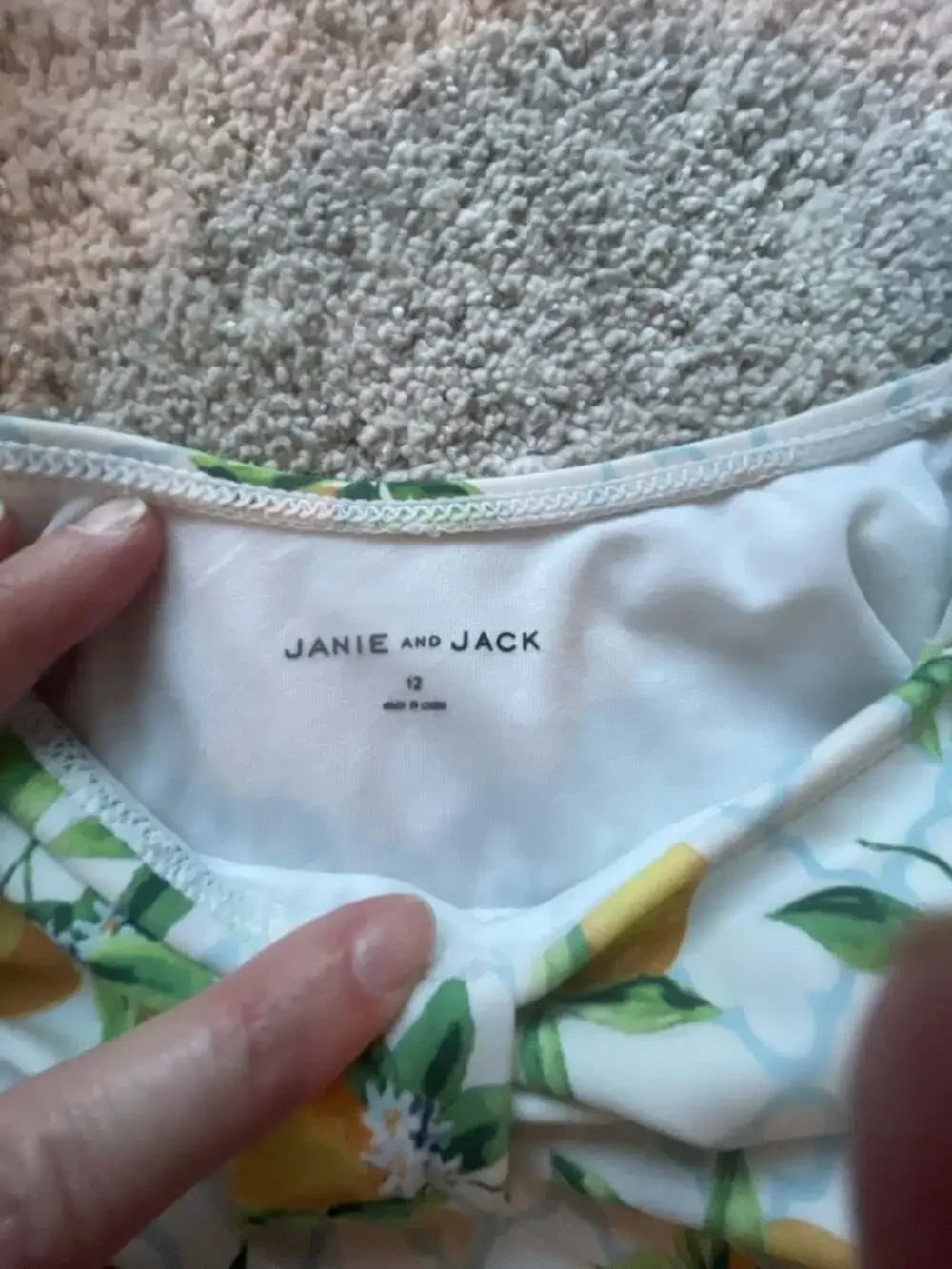 Janie and Jack Lemon Swimsuit Size 12 Two-Piece Ruffle Bathing Suit